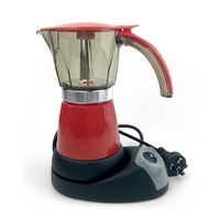 Red Electric Moka Coffee Maker Espresso Machine Italian Classic 6Cups Auto Power