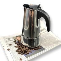Stainless Steel Stove Top Espresso Italian Coffee Maker Percolator Moka Pot 4Cups /6Cups / 9Cups