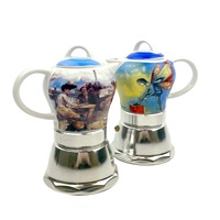 Vintage Fairy Porcelain Ceramic Italian Stove Top Espresso Coffee Maker 3-4Cups 200ml