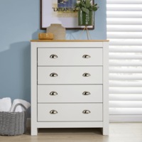 Dresser Cabinet/Bedroom Chest/4 MDF Drawers/Tallboy White