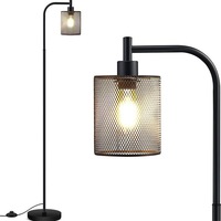Floor Lamp with a Steel Frame - Metal Net Cover