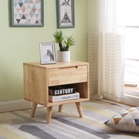 HARPER Rubber Wood Single Drawer Bedside Table/Nightstands