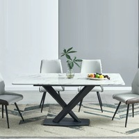 Kingsley White Marble Rectangular Corner Dining Table 1.3/1.5M/1.8M