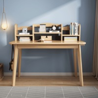 Solid Wood Study Desk with Shelf/Rubberwood/Book Shelf/Home Office Desk