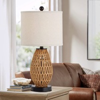 Table Lamp with Hemp Rope - Fabric Cover