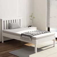 Coltrane Timber Bed Frame/pine wood/Plywood/Easy assembly/ White Color