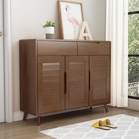 Walnut Solid Wood Shoe cabinet/Shoe Storage/Rubberwood& MDF