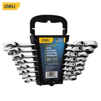 8PCS Flex-head Chrome Plated CrV 72T Ratcheting Wrench Set