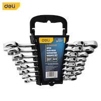 8PCS Flex-head Chrome Plated CrV 72T Ratcheting Wrench Set