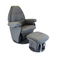Vogue Feeding Glider Chair & Ottoman Charcoal Fabric