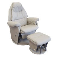 Vogue Feeding Glider Chair & Ottoman Ice Grey