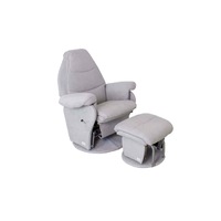 Vogue Feeding Glider Chair & Ottoman Steel Grey Fabric