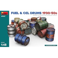 MiniArt 1/48 Fuel & Oil Drums 1930-50s Plastic Model Kit