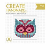 Create Handmade Cross Stitch Kit Beginner Owl 6x6cm