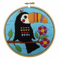 Make It Long Stitch Kit Kids Beginner Toucan with Hoop