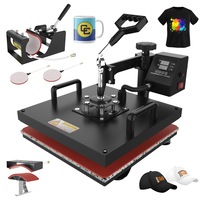 Oppsbuy 15"X15" 5 In 1 Heat Press Machine Swivel Multifunctional T-Shirt Heat Transfer Sublimation with LCD Display