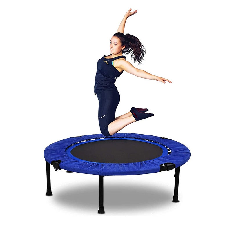 Oppsbuy 40" Foldable Trampoline Fitness Exercise Cardio Rebounder Suitable for Adult Kids Indoor Outdoor
