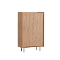 Apollo Tall Cabinet Cupboard Storage Unit 2 doors oak woodgrain