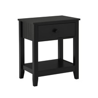 Aspen Bedside Table 1 Drawer Side Table Nightstand black