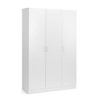 Ivy Pantry Cupboard Storage Cabinet 3 Door 5 Tier Shelf Multipurpose White