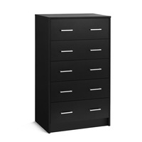 Griffin Chest 5 Drawers Tallboy Storage Dresser Storage Cabinet black
