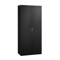 Ivy Pantry Cupboard Storage Cabinet 2 Door 5 Tier Shelf Black