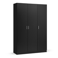 Ivy Pantry Cupboard Storage Cabinet 3 Door 5 Tier Shelf Multipurpose Black