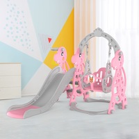 4 in 1 Toddler Slide and Swing Set Basketball Hoop