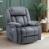 Ufurniture Massage Chair Recliner Chair Electric Heated Lounge Sofa Fabric Seat 360 Swivel Grey