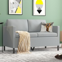 Ufurniture 2 Seater Sofa Linen Modern Couch Lounge Chair Dark Grey