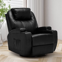 Ufurniture Electric Massage Recliner Heated Chair Lounge Sofa Leather Seat Swivel Armchair