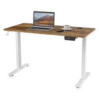 Ufurniture Electric Standing Desk Adjustable Height Motorised Sit Stand Up Desks 120cm Walnut+White