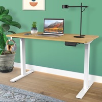 Ufurniture Electric Standing Desk Adjustable Height Motorised Sit Stand Up Desks 140cm Oak+White