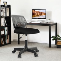 Ufurniture Mesh Office Chair Armless Computer Desk Chairs Height Adjustable Padded Seat Home Office Black