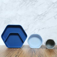 Hexagon Suction Plate Bowl Cup Set