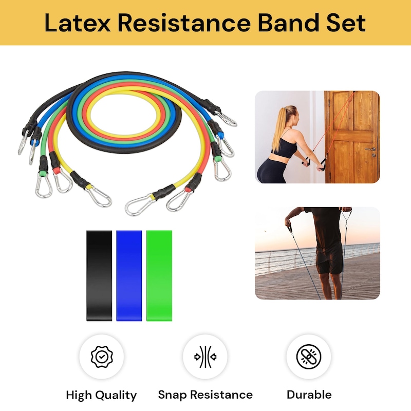 14PCs Fitness Resistance Band Set EZONEDEAL