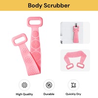 Silicone Body Back Scrubber, Double Side Bathing Brush for Skin Deep Cleaning Massage, Dead Skin Removal Exfoliating Belt for Shower