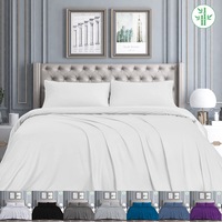 2000TC Bamboo Sheet Set 4Pcs FITTED & FLAT Sheet Set KSB/Double/Queen/King Bed