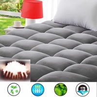 1000GSM Bamboo Charcoal Pillowtop Matress Topper Mattress Protector Pad Cover 45cm Deep