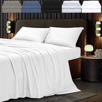 2000TC Premium Bamboo Sheet Sets Breathable Bamboo Flat Fitted Sheet Set(king Single/Double/Queen/King)