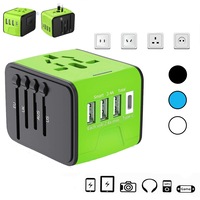 3.4A Universal International Travel Plug 3USB Power Adapter Type C Worldwide AUS
