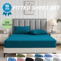 2000TC Ultra Soft Deep Fitted Sheet&Pillowcases Single/King Single/Double/Queen/King Bed