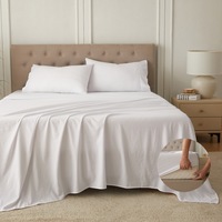 2000TC Silk Satin Single/Double/Queen/King Fitted Flat Sheet Set Pillowcase 7 clolours