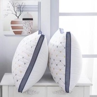 Twin Pack Checked Medium Firm Cotton Cover Pillows Breathable Hotel Home Bedding Pillows 40*70cm