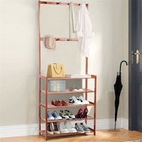 Entryway Coat Rack and Shoe Bench Storage Shelf