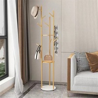 Gold Frame Coat Rack with 9 Hooks