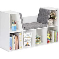 Children's Bookshelf Storage Cabinet: 6 Cubby Shelves for Display and Organization