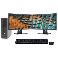 HP 400 G1 Desktop Bundle PC i5-4570 3.2GHz 8GB RAM 480GB SSD + Dual 24" Monitor - Refurbished