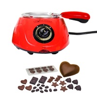 Total Chef Chocolatiere Electric Melter for Chocolate and Candy Melts, 250 g, Fondue Pot, DIY Candy Maker with 32-Piece Accessory Kit for Dessert, Red