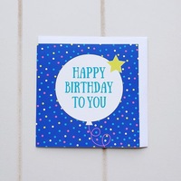 Happy Birthday Dark Blue Greeting Card